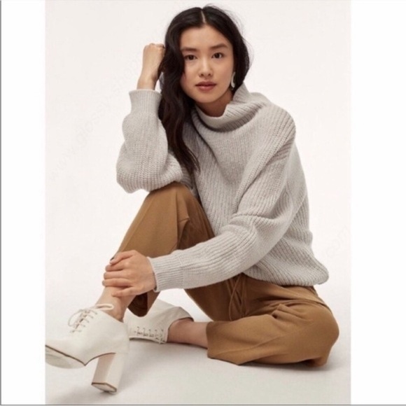 ARITZIA Wilfred Montpellier Sweater Turtleneck in Biege Sz S - Picture 1 of 14